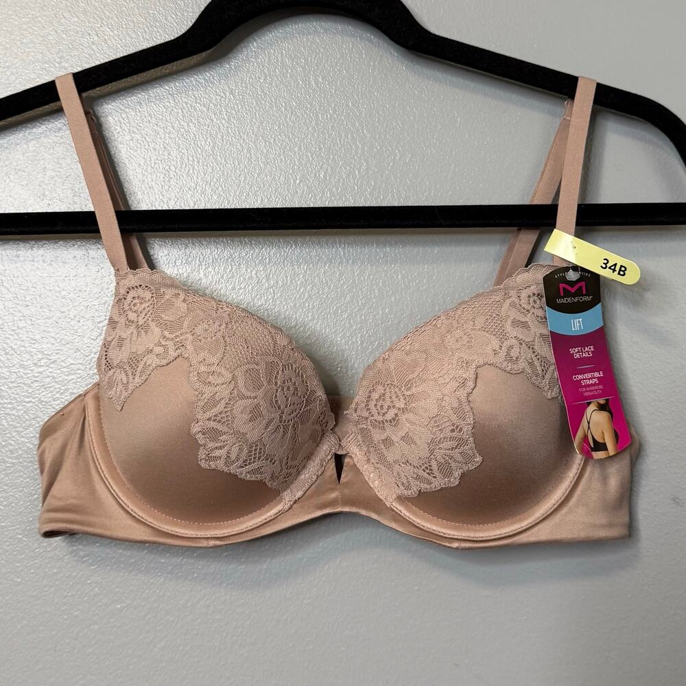 Maidenform Beige Comfort Devotion Your Lift Underwire Bra NEW 34B